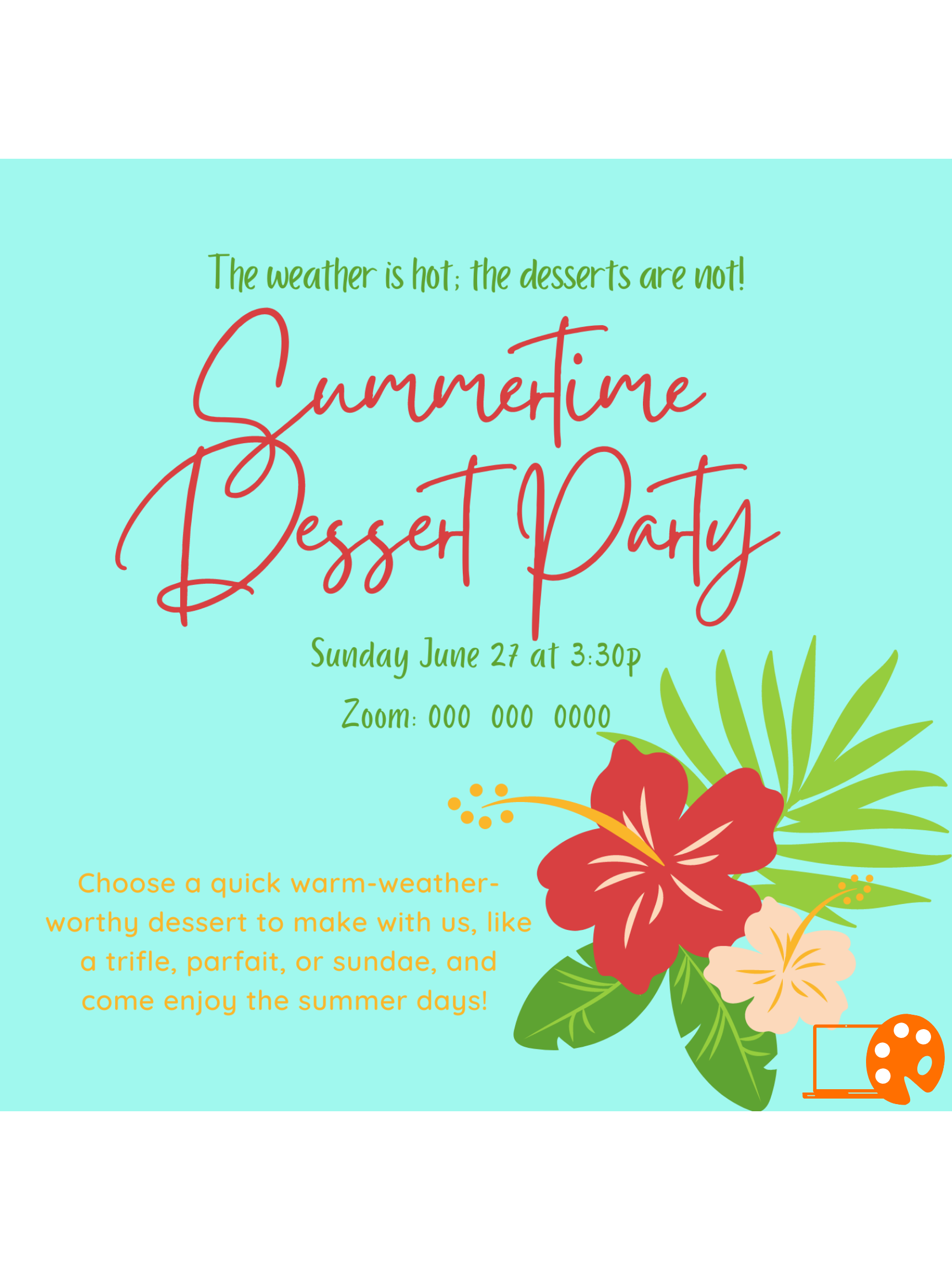 Summer Dessert Party Invitation version 1